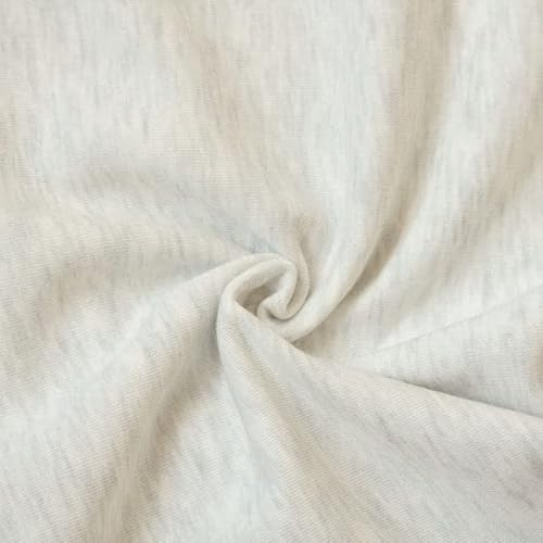 STOFFKONTOR Sweatshirtstoff Baumwollstoff Melange - Ökotex Standard 100 - Meterware, Farbe Ecru - zum Nähen von Sweatshirts, Kuschelanzügen, Decken uvm.