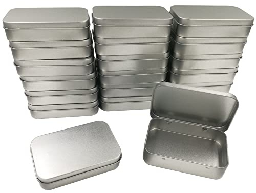 DUGYIRS 20 stycken metall förvaringslåda med gångjärnslock,mini bärbara tomma behållare,rektangel förvaringslåda för pärlor,små delar,klassificering,Hem Arrangör