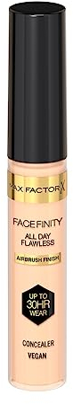 Max Factor Correttore Facefinity All Day Flawless, Correttore liquido, Formula vegan, Tenuta fino a 30 ore - 020, 7,8 ml