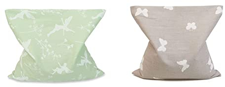 GRÜNSPECHT Bio-Rapssamen-Kissen 19x19cm, Elfen grün & Rapssamen-Kissen 19x19cm, Wärmekissen für Nacken, Bauch & Rücken, Bezug aus 100% Baumwolle, für Mikrowelle & Backofen, Schmetterlinge braun