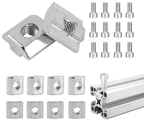 15 Dadi Scorrevoli M8, Profilo in Alluminio a T, Guida 4040, Viti per Guida in Alluminio C, Scanalatura di Estrusione Standard Serie 40 Dadi a T