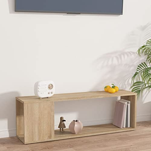 Youuihom Mobile Porta TV Mobile Libreria e Porta TV Armadietti Portaoggetti Mobili per IL Soggiorno Rovere Sonoma 100x24x32 cm in Truciolato Adatto a Soggiorni, Camere da Letto, Studi, Ingressi