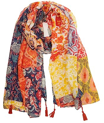 YOUR SMILE Large Boho Scarf for Women Lightweight Floral Printed Scarves Fall Winter Fashion Fringed Shawl wraps (17 Classical Boho)