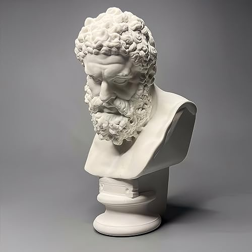 Estatua de busto, figura griega, mitología griega, escultura de busto de Hércules, figura para decoración de oficina en casa, adorno de yeso, decoración de estantería, práctica de bocetos, regalo de