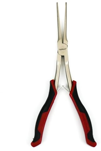 INGDAUM® Pinze a becco lungo 175 mm, nichelate, per inserimento, piegatura e taglio (pinza lunga, nichelata)