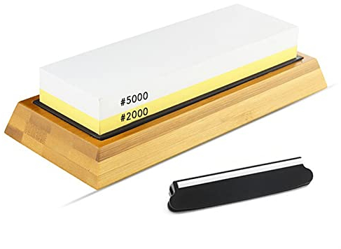 ISCBAFYX Affilacoltelli Whetstone Side Girt Cucina Affilatura Pietra Mola Oilstone Levigatura Strumento 240/600/800/1000/3000/6000 Set (Color : 2000 5000 Stand Set)
