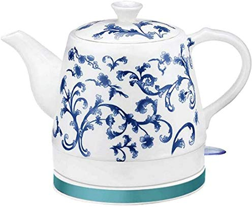 RBUDSPOLF Bouilloire Électrique Bouilloire En Céramique Mise Htension Automatique Ébullition Rapide Chine Style Vintage Et Porcelaine 1,2 L Fait Bouillir L'Eau Rapidement Pour Le Thé Café Soupe Mise H