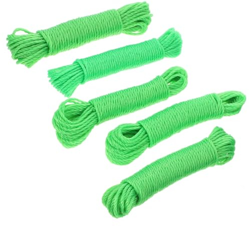 Garneck 5piezas Tendedero Antideslizante de Nailon Cuerda Gruesa Resistente al Viento Multiusos para Secar Ropa para Exteriores y Viajes