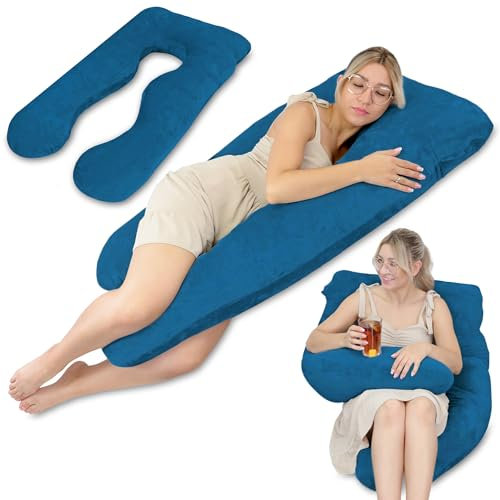 Almohada embarazo 135cm – Cojin para dormir de lado Perfecta para mejorar el descanso Aliviar la espalda y piernas Ideal para maternidad Forma en U