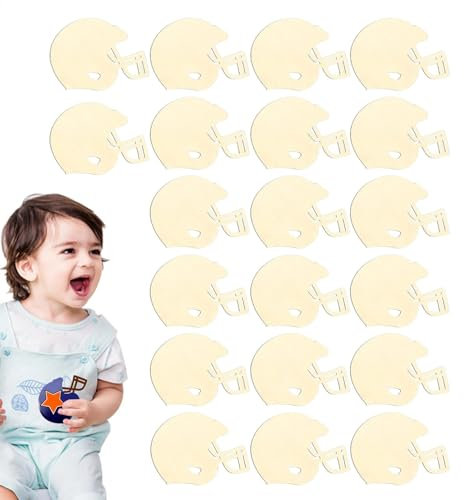 FmtwPhn Trucioli di legno per fai da te, trucioli di legno incompiuti – Dischi di legno naturale, 20 dischi a tema calcio per adulti, amici