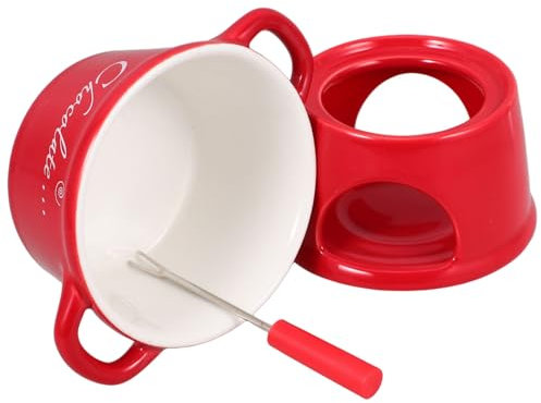 Zerodeko Keramik-schokoladenschmelztopf Schmelzbecher Für Fondue Butterwärmer Schokoladenwärmer Zum Eintauchen Set Mit Fonduetopf Und Schüssel Kochgeschirr Zum Schmelzen Von Käse Und
