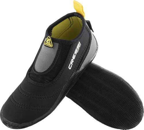 Cressi Aquatrek Neoprene Boots - Slip-Resistant Marine Water Shoes - Quick-Dry Swimming Shoes - Fin-Compatible Wetsuit Boots - Black Grey - 9/10.5