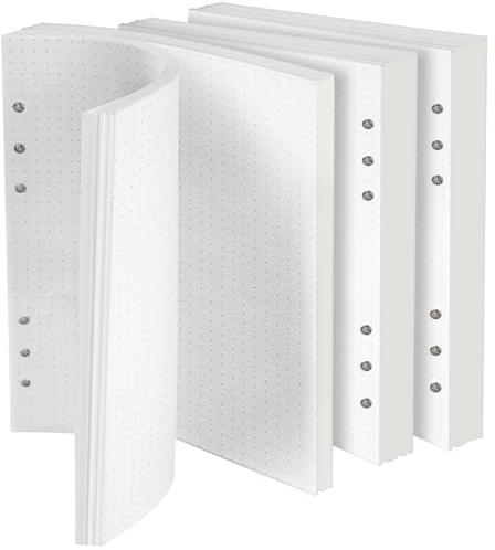 Vicloon A5 Nachfüllpapier, 90 Blatt Papier Nachfüllbar Notizpapier 6 Löcher | Refill Paper Nachfülleinlagen, Refill Ringbucheinlagen für Notizbuch, Tagbuch, Skizze, Malerei