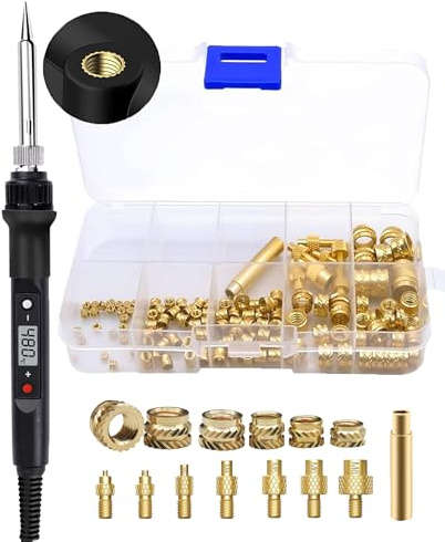 Befitery Gewindeeinsatz Set für 3D Druck – Lötkolben Set mit Einschmelzhilfe Gewindeeinsätze M2/M3/M4/M5/M6/M8, 139 Stück