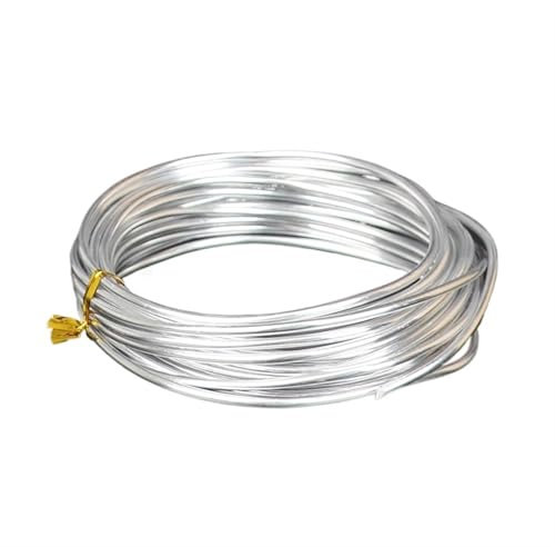 Bonsai Wire 5 m Bonsai-Draht aus eloxiertem Aluminium, schwarz/silberfarben, Bonsai-Trainingsdraht, 1,0–3,5 mm, for Trainieren von Pflanzenformen, Gartenwerkzeug-Zubehör Fur Bonsai(Sliver 2.5mm)