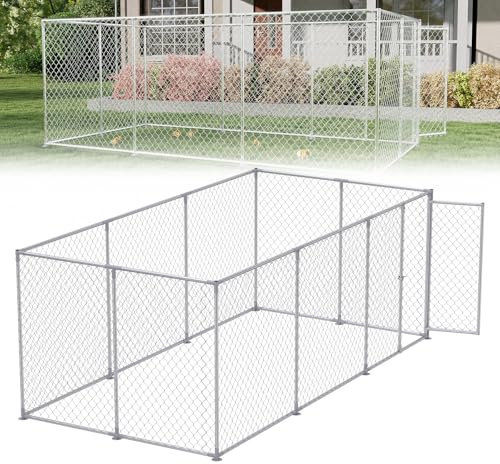UISEBRT Hühnerstall 400x200x150cm Hühnerkäfig Freilaufgehege Hühnerhaus aus Verzinktem Rohren Geflügelstall Freigehege mit Abschließbarem Tür für Hühner Kaninchen Geflügel Kleintiere