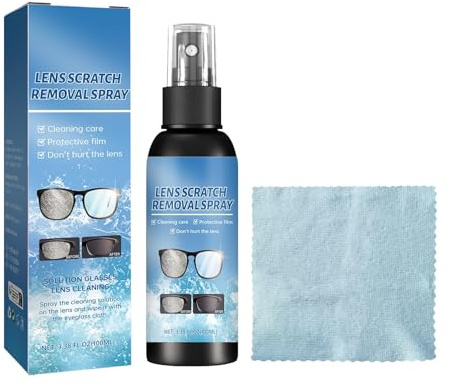 Liquide de Réparation de Verres Lunettes,Spray Réparation Lunettes,Élimination des rayures lentilles