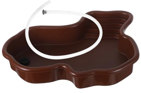 Gadpiparty Bassin de Baignade pour Tortues avec Rampe Plateforme de Repos pour Terrarium Élément Décoratif pour Aquarium et Reptiles