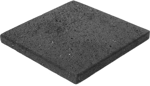 Homoyoyo Pierre à Griller Végétalienne en Pierre Volcanique Naturelle 15x15x1,5 Cm pour Barbecue Coréen, Conserve la Chaleur, pour Steaks, Légumes et Pizza, Plaque Cuisson Polyvalente