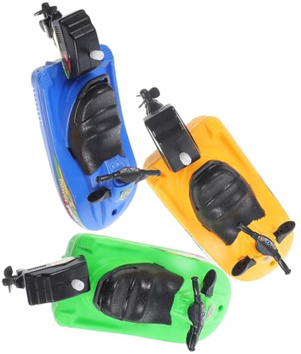 Homoyoyo Lot de 3 Jouets de Bain à Remonter pour Tout-Petits, Bateau à Moteur en Plastique Sûr et Coloré, Aquatique pour Garçons et Filles, Bain Jeu l'eau Couleur Couleur Aléatoire