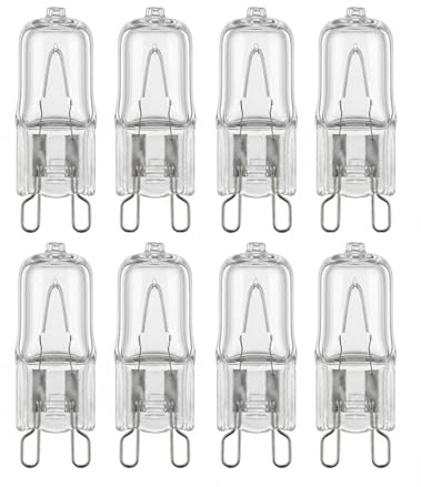 Easylight Ersatzlampe für Lavalampen 8 Stück - Halogen - G9-25 Watt - warmweiß - H: 5 cm B: 1.5 cm - 8er Set - Ersatzbirne Lavalampe Halogenleuchtmittel