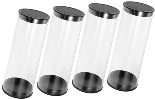 4 Contenitori per botti per tubi per palline da golf Custodia per trasporto Contenitore per espositori per contenitori per palline da golf Tubo in plastica trasparente Organizzatori facili da