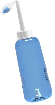 GANAZONO Flacon de Nettoyage Nasal 500ml en Plastique Contrôle Débit D'eau et Deux Embouts, pour Adultes et Garçon et Filles, Lavage Nasal à Domicile
