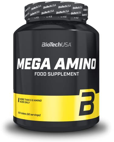 BioTechUSA Mega Amino, Comprimido de suplemento dietético con aminoácidos, 500 comprimidos