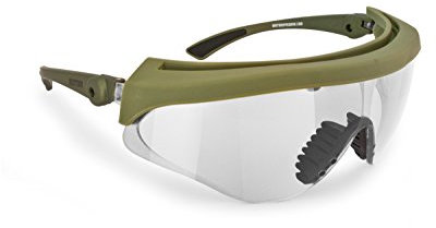 BERTONI Gafas Protectoras Balisticas de Tiro Polígono Caza Softair - Lente 2.8mm Anti-Vaho - Inclinaciòn de la Lente Ajustable - AF869 Italy (Lente Clara)