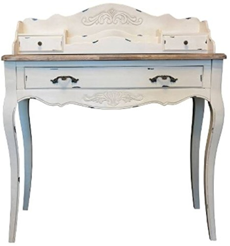 Casa Padrino Landhausstil Sekretär Antik Weiß/Braun 90 x 40 x H. 102 cm - Sekretär im Shabby Chic Look