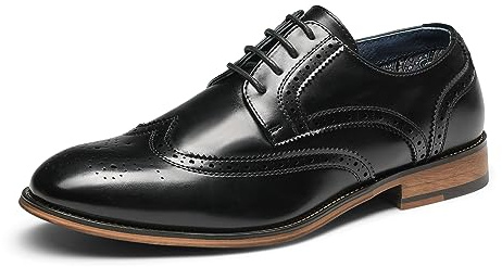 Bruno Marc Men's Lace Up Soft Cap-Toe Formal Dress Shoes,Size 11,Black-Wingtip,Louis_2