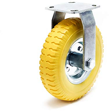 Rueda fija 225x58mm Llanta metálica Soporte montaje fijo Anti-pinchazos Robusta Carretilla Remolque