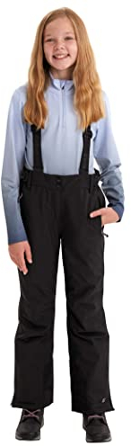 Killtec Pantaloni da Sci da Ragazza con Pettorina, Protezione Bordi e paraneve Vitalya Jr, Impermeabili, Traspiranti, 00200-nero, 176