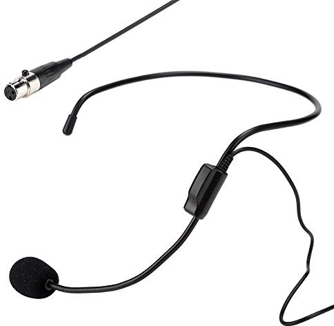 ASHATA Headset- / Headworn-Mikrofon,3-poliges -XLR-Mikrofon TA3F-Stecker Kondensatormikrofon Headset-Kopfmikrofon für Aufführungen, Polizei, Telefonisten usw.