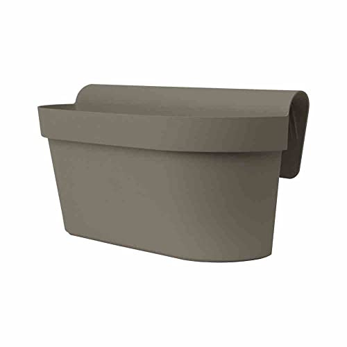 EURO3PLAST Jardinera de balcón Up caja 50 x 21 x 23 de resina gris