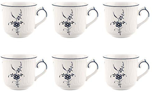 Villeroy & Boch Vieux Luxembourg 6er Set Espressotasse 130ml weiß blau Porzellan