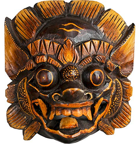 AEVVV African Mask Aboriginal Style Hand Painted Wooden Mask Wall Hanging Decor African Decor - Hand Carved Wood African Style Wall Decor Masks (Baron)