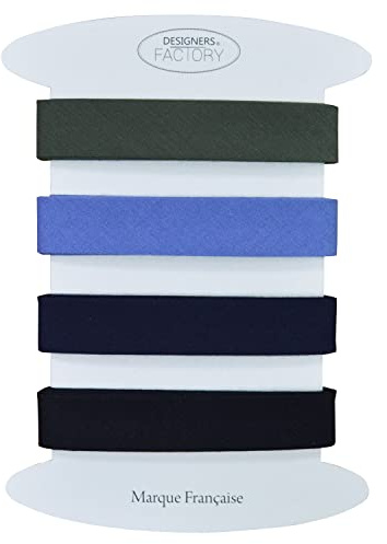 Set von 4 einfarbige Schrägband - Mehrere Farben erhältlich - 2 Meter pro Farbe - Schrägband aus Baumwolle in sehr guter Qualität (Set C)