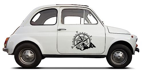 Pilipane Aufkleber Wohnwagen Snoopy Auto groß wohnmobil sprüche Berg Kompass Aufkleber Auto-Kompassmuster-Aufkleber Universal-Bergaufkleber Vinyl wasserdichte Autoaufkleber und für Autotür