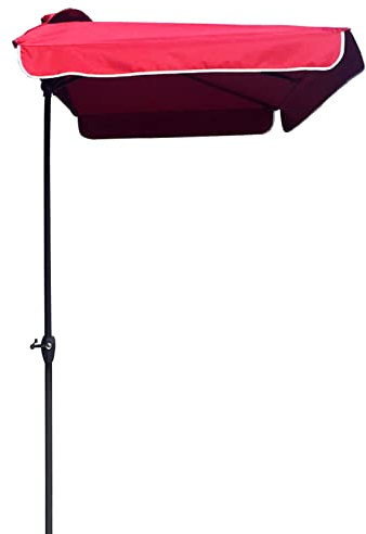CHEMYO UV50+ Halbschirm – 230 x 130 cm – rechteckig – seitlicher Säulenbalkon – Griffkurbel – an der Wand – Outdoor-Freizeit-Schatten rechteckiger Terrassenschirm, Sonnenschirm für Garten-Überdachu