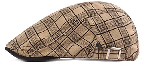 Baseballmütze Hiphop Sonnenhut Lässige Herrenmütze Retro Baskenmütze für Damen Baumwolle Karierte Baskenmützen für Herren Flache Mützen Künstlerhut Ballonmütze Geburtstagsgeschenke