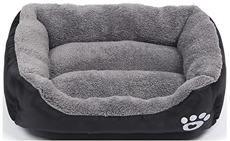 Lit pour Chien et Chat de Petite Race Coussin de Couchage pour Chien Panier Doux et Lavable Canapé pour Chat Noir Taille S