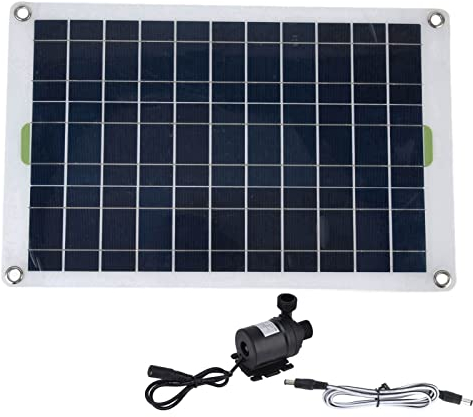Natudeco Wasserpumpe, Solar Wasserpumpe Kit,Langlebige Silikon-Wasserpumpe, Solar-Brunnenpumpen-Set Outdoor Wasser Pumpe Für Fischteich, Vogelteich, Garten,Pool(800 Liter/Stunde, 12 V)