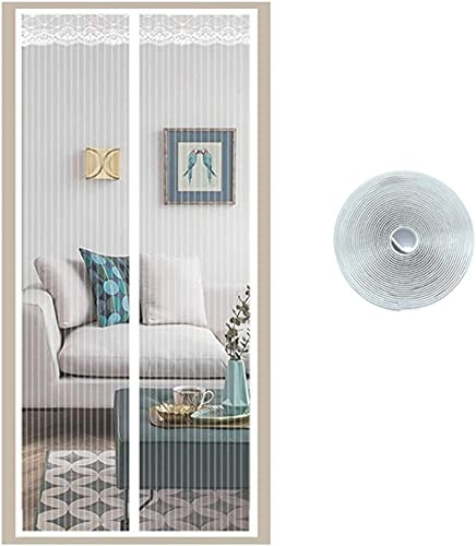 Glenmi Katzensicher Dickes Magnetisches Moskitonetz for Türen Mit Zauberstreifen Und Ohne Bohren, Insektenschutz, Belüftetes Design, 70 X 200 cm (Color : Weiss, Size : 90cmx210cm)