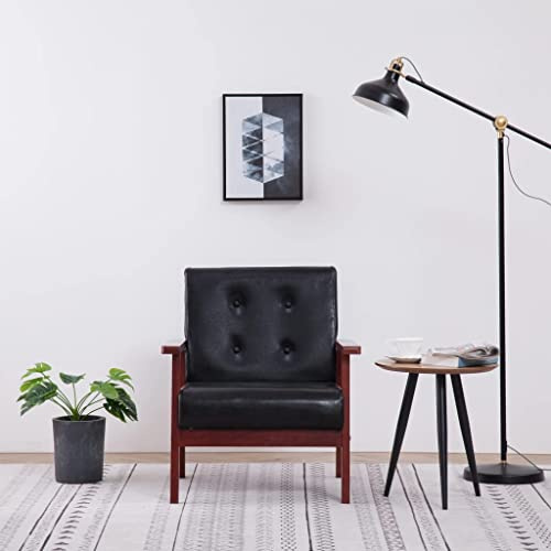 ZQQLVOO Sessel Wohnzimmer Lounge Sessel Küchenstühle Sessel Schwarz Kunstleder Geeignet für Wohnzimmer Schlafzimmer Esszimmer