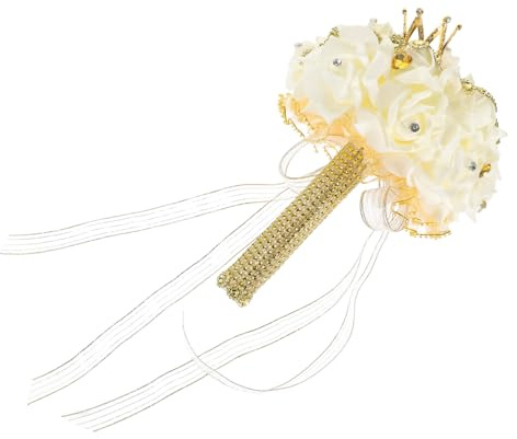 AOKWAWALIY Kronenstrauß Hochzeitsblumenstrauß Hochzeit Handstrauß Herzstück Der Hochzeitstafel Blumensträuße Arrangieren Gefälschter Blumenstrauß Stoff Romantisch Braut Schmücken