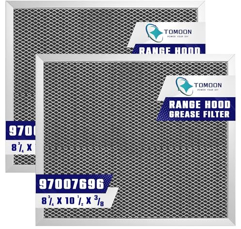 97007696 41F Range Hood Filter 10.5 x 8.8 Replacement for Bro.an Range Hood Filter - Aluminum Mesh Charcoal Combo Kitchen Grease Filter Replace 97007996 WB2X10700 50187 97005687 2 Pack by TOMOON