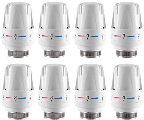 Hanabitx 8 piezas de válvula termostática de radiador termostático cabeza de repuesto de válvula de radiador