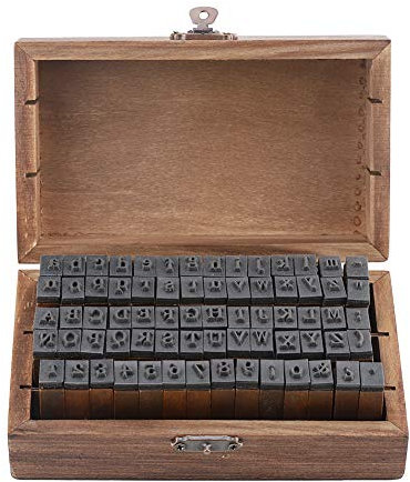 Vintage Holz-Alphabet-Buchstaben-Stempel-Set, 70-teilig, für Sammelalben, Kartenherstellung, Tagebuch mit Holzbox, Dekoratives Holzstempel-Set für Heimwerkerarbeiten
