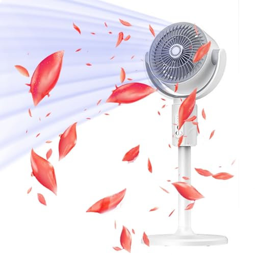 Ventilatori Intelligenti da Terra, Ventilatore Verticale Circolazione a 360° Ventilatore da Pavimento Silenzioso e Potente, Ventilatori da Pavimento Oscillanti Intelligenti, Funzione di Temporizzazion